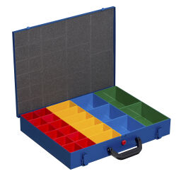 Transport case assortment case with 23 insert bins