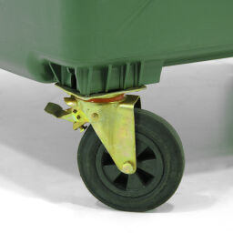 Afvalcontainer Afval en reiniging voor DIN-opname met scharnierend deksel.  L: 1400, B: 1030, H: 1300 (mm). Artikelcode: 36-1100-N-L