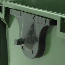Afvalcontainer Afval en reiniging voor DIN-opname met scharnierend deksel.  L: 1400, B: 1030, H: 1300 (mm). Artikelcode: 36-1100-N-W