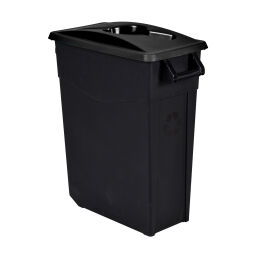 Waste bin Waste and cleaning plastic waste bin lid with insertion opening Volume (ltr):  65.  L: 380, W: 490, H: 700 (mm). Article code: 8256180