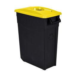 Waste bin Waste and cleaning plastic waste bin lid with insertion opening Volume (ltr):  65.  L: 380, W: 490, H: 700 (mm). Article code: 8256183
