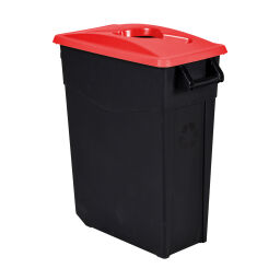 Waste bin Waste and cleaning plastic waste bin lid with insertion opening Volume (ltr):  65.  L: 380, W: 490, H: 700 (mm). Article code: 8256184