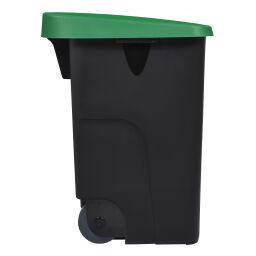 Waste bin Waste and cleaning plastic waste bin Hinged lid with insertion opening  Volume (ltr):  85.  L: 420, W: 570, H: 760 (mm). Article code: 8256186
