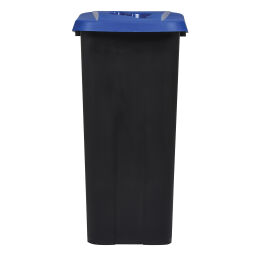 Waste bin Waste and cleaning plastic waste bin Hinged lid with insertion opening  Volume (ltr):  85.  L: 420, W: 570, H: 760 (mm). Article code: 8256187