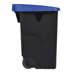 Waste bin Waste and cleaning plastic waste bin Hinged lid with insertion opening  Volume (ltr):  85.  L: 420, W: 570, H: 760 (mm). Article code: 8256187