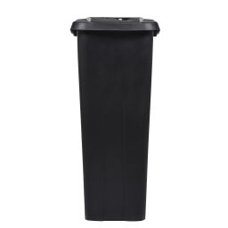 Waste bin Waste and cleaning plastic waste bin Hinged lid with insertion opening  Volume (ltr):  110.  L: 420, W: 570, H: 880 (mm). Article code: 8256190