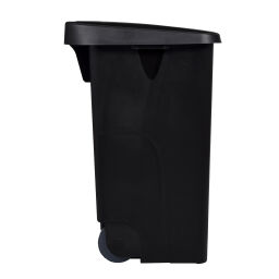 Waste bin Waste and cleaning plastic waste bin Hinged lid with insertion opening  Volume (ltr):  110.  L: 420, W: 570, H: 880 (mm). Article code: 8256190