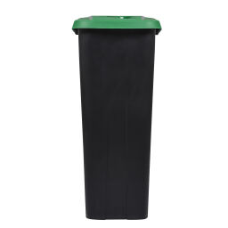 Waste bin Waste and cleaning plastic waste bin Hinged lid with insertion opening  Volume (ltr):  110.  L: 420, W: 570, H: 880 (mm). Article code: 8256191