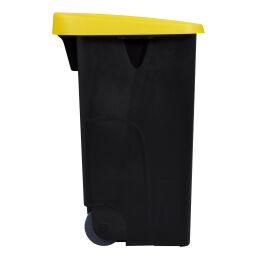 Waste bin Waste and cleaning plastic waste bin Hinged lid with insertion opening  Volume (ltr):  110.  L: 420, W: 570, H: 880 (mm). Article code: 8256193
