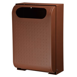 Outdoor waste bins Waste and cleaning steel waste pin with wall fixing.  L: 405, W: 238, H: 605 (mm). Article code: 8256222