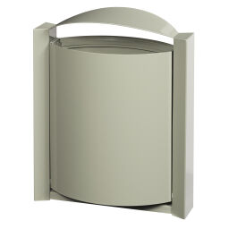 Outdoor waste bins Waste and cleaning steel waste pin with wall fixing.  L: 528, W: 272, H: 650 (mm). Article code: 8256300