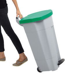Abfallbehälter Abfall und Reinigung Kunststoff Mülltonne mit Deckel auf Ständer Option:  Korpus grau.  L: 510, B: 510, H: 895 (mm). Artikelcode: 8256358
