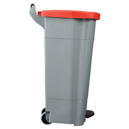 Afvalbak Afval en reiniging kunststof afvalbak met deksel op pedaalframe Opties:  grijze basis.  L: 510, B: 510, H: 895 (mm). Artikelcode: 8256359