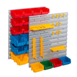 Storage bin plastic wall panel suitable for tools and parts