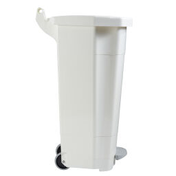 Afvalbak Afval en reiniging kunststof afvalbak met deksel op pedaalframe Opties:  witte basis.  L: 510, B: 510, H: 895 (mm). Artikelcode: 8256700