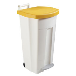 Abfallbehälter Abfall und Reinigung Kunststoff Mülltonne mit Deckel auf Ständer Option:  Korpus weiß.  L: 510, B: 510, H: 895 (mm). Artikelcode: 8256701