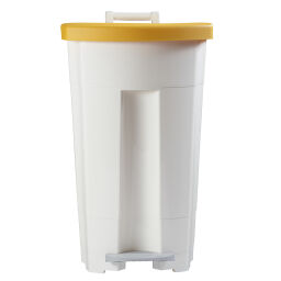 Afvalbak Afval en reiniging kunststof afvalbak met deksel op pedaalframe Opties:  witte basis.  L: 510, B: 510, H: 895 (mm). Artikelcode: 8256701