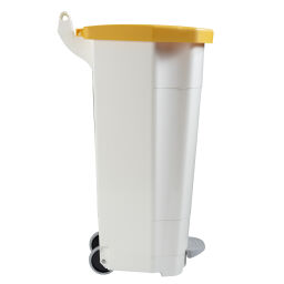 Afvalbak Afval en reiniging kunststof afvalbak met deksel op pedaalframe Opties:  witte basis.  L: 510, B: 510, H: 895 (mm). Artikelcode: 8256701