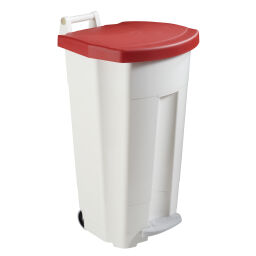 Abfallbehälter Abfall und Reinigung Kunststoff Mülltonne mit Deckel auf Ständer Option:  Korpus weiß.  L: 510, B: 510, H: 895 (mm). Artikelcode: 8256705