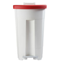 Waste bin Waste and cleaning plastic waste bin with lid to pedal frame Options:  white body.  L: 510, W: 510, H: 895 (mm). Article code: 8256705