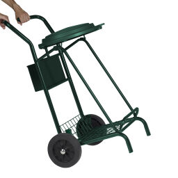 Cleaning trolleys Waste and cleaning broom wagon 2 solid rubber wheels.  L: 670, W: 620, H: 1150 (mm). Article code: 8257630
