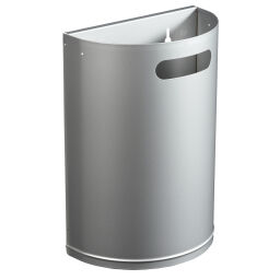 Outdoor waste bins Waste and cleaning steel waste pin with wall fixing Volume (ltr):  40.  L: 400, W: 215, H: 660 (mm). Article code: 8258403