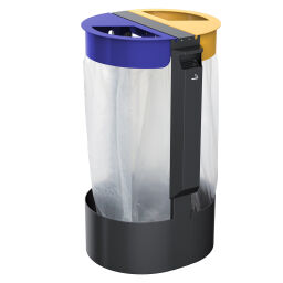 Support sac poubelle Poubelles et produits de nettoyage collecteur de déchets sur pied avec cendrier Exécution:  sur pied avec cendrier.  L: 550, L: 450, H: 900 (mm). Code d’article: 8258559