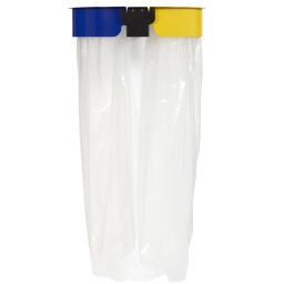 Waste sackholder waste bag holder with 2 compartments and wall fixing