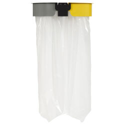 Waste sackholder waste bag holder with 2 compartments and wall fixing