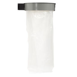 Waste sackholder waste and cleaning waste bag holder with 2 compartments and wall fixing