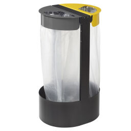 Waste sackholder waste and cleaning waste bag holder with 2 compartments on foot