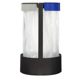 Waste sackholder waste and cleaning waste bag holder with 3 compartments on foot