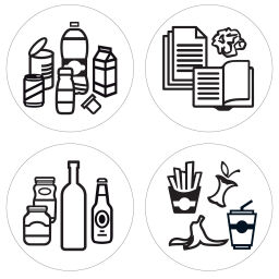 Afvalzak houder Afval en reiniging toebehoren set van 3 zelfklevende stickers voor afvalsortering Artikelindeling:  Nieuw.  Artikelcode: 8250312