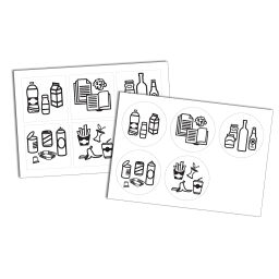 Waste bin waste and cleaning accessories batch of 2 sets of recycling stickers