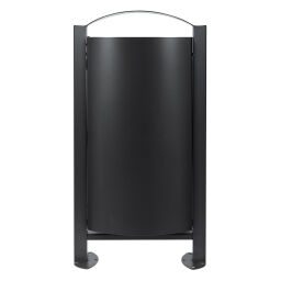 Poubelle extérieure autoportante acier en polyester sur pied