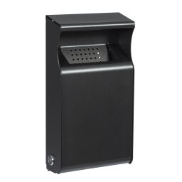 Ashtray and litter bin Waste and cleaning wall mounted ashtray with stub out grid Volume (ltr):  1.  L: 150, W: 60, H: 280 (mm). Article code: 8256429