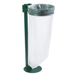 Waste sackholder waste and cleaning waste bag holder with floor anchored plate 