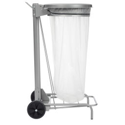 Waste sackholder Waste and cleaning waste bag holder on wheels, with lid.  L: 530, W: 440, H: 900 (mm). Article code: 8257330