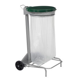Support sac poubelle poubelles et produits de nettoyage collecteur de déchets en roues, avec couvercle