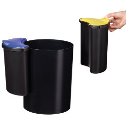 Afvalbak Afval en reiniging kunststof afvalbak met 2 moduleerbare compartimenten Artikelindeling:  Nieuw.  L: 525, B: 260, H: 340 (mm). Artikelcode: 8259762
