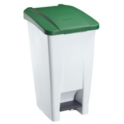 Afvalbak Afval en reiniging kunststof afvalbak met deksel op pedaalframe Inhoud (ltr):  60.  L: 490, B: 380, H: 700 (mm). Artikelcode: 8259875