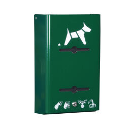 Waste sackholder Waste and cleaning waste bag holder dog waste wall mounted bag dispenser Options:  400 bags/2 reels.  L: 225, W: 125, H: 400 (mm). Article code: 8259910