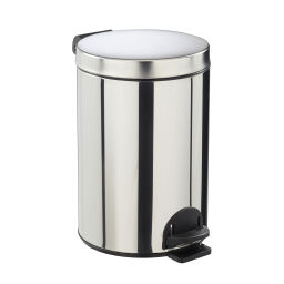 Waste bin Waste and cleaning steel waste pin with lid to pedal frame Volume (ltr):  14.  L: 250, W: 250, H: 380 (mm). Article code: 8290125