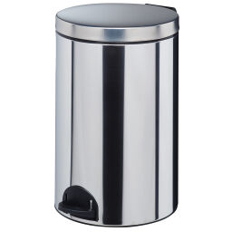 Waste bin Waste and cleaning steel waste pin with lid to pedal frame Volume (ltr):  20.  L: 290, W: 290, H: 470 (mm). Article code: 8290360