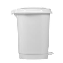 Waste bin Waste and cleaning plastic waste bin with lid to pedal frame.  L: 200, W: 200, H: 245 (mm). Article code: 8291150