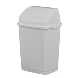 Waste bin Waste and cleaning plastic waste bin with swing lid.  L: 285, W: 235, H: 455 (mm). Article code: 8291162