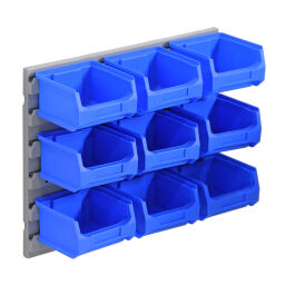 Storage bin plastic wall panel incl. 9 warehouse containers 38-FPOM-10-W 38-SY10-04-02