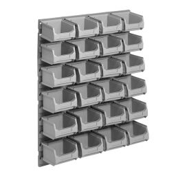 Storage bin plastic wall panel incl. 24 warehouse containers 38-fpom-10-s