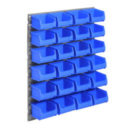 Storage bin plastic wall panel incl. 24 warehouse containers 38-fpom-10-w