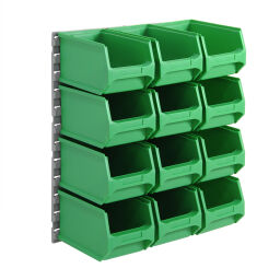 Storage bin plastic wall panel incl. 12 warehouse containers 38-fpom-30-n